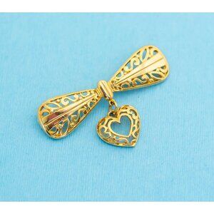 Victorian Bow & Heart Brooch - N6
